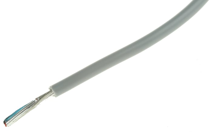 Cable Industrial Multipar Cable MPOS RS PRO, 1 par, 0,2 mm², 24 AWG, long. 100m, Ø ext. 4mm, funda de PVC Gris