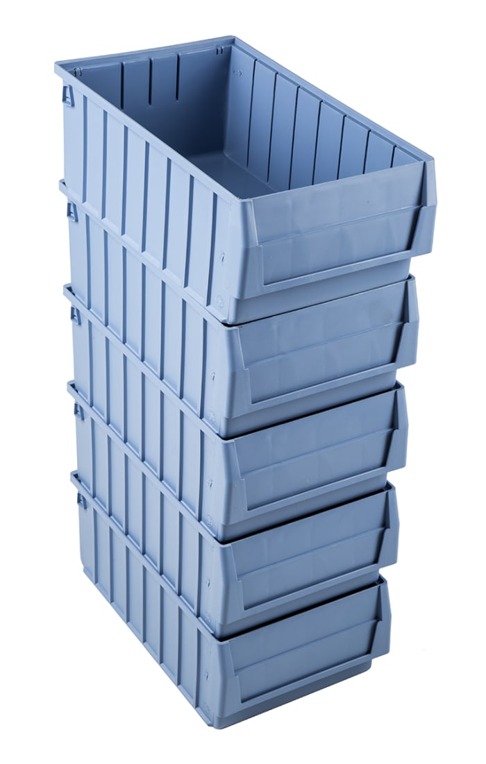 RS PRO PP Storage Bin, 140mm x 234mm, Blue