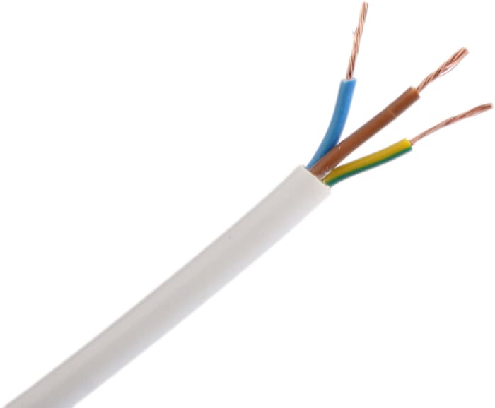 Cable de alimentación RS PRO H05VV-F, 3, Ø ext. 6.47 mm OD, long. 100 m, 300 V, 500 V 70 °C, funda de Cloruro de