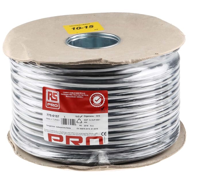 RS PRO | RS PRO H05VV-F, 100 m 4 Core Power Cable, Black Polyvinyl ...