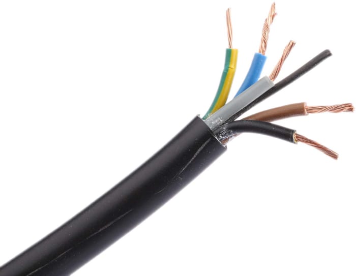 Câbles d'alimentation RS PRO 5G1,5 mm², Noir, 100m