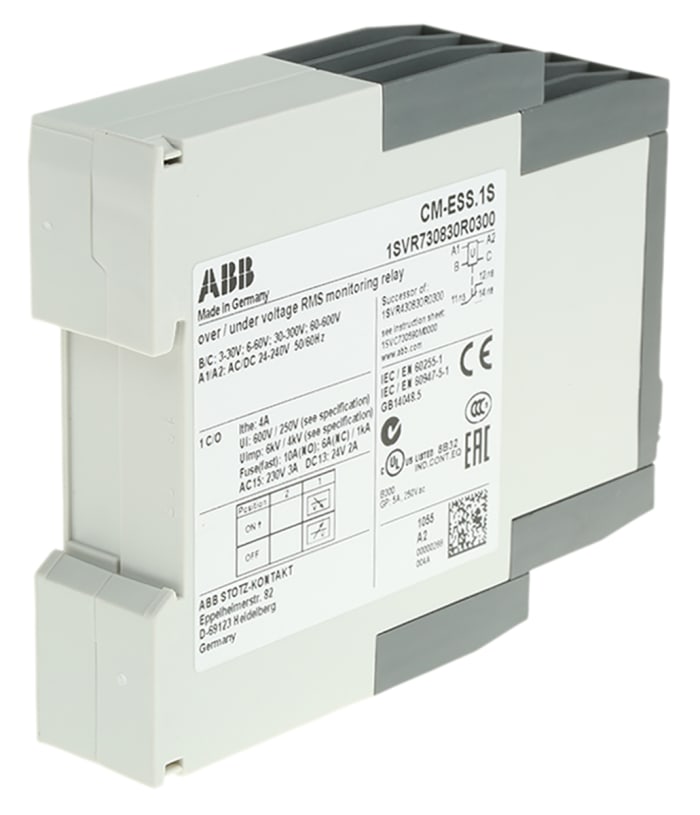 1SVR730830R0300 CMESS.1S ABB ABB Voltage Monitoring Relay, 1 Phase