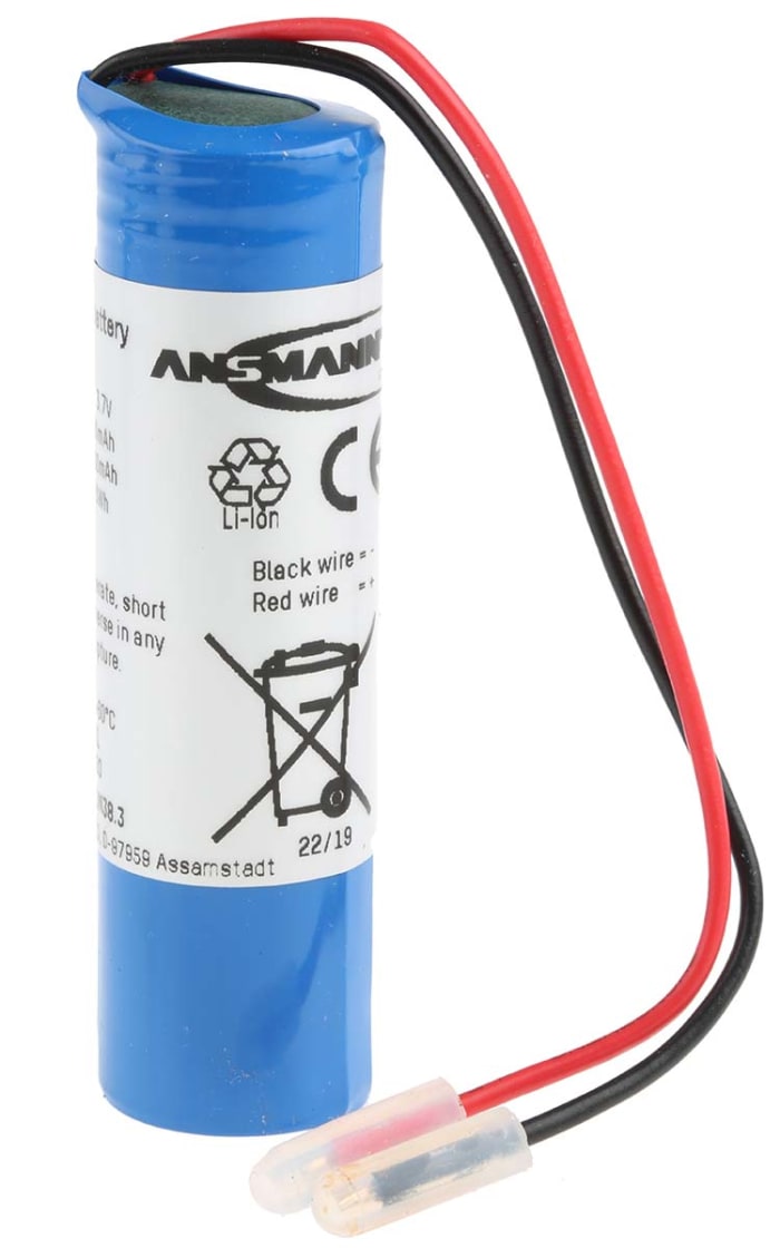 Bloc batterie rechargeable Ansmann 3.6V Lithium-Ion 2.6Ah 18650 x 1