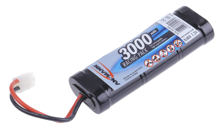 Ansmann 7.2V NiMH Rechargeable Battery Pack, 3Ah - Pack of 1