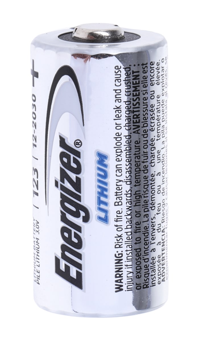 7638900052008  Pile CR123A, 3V, Energizer, Lithium Manganèse