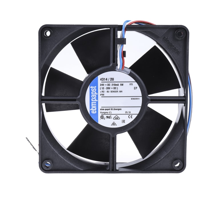 4314/2U ebmpapst ebmpapst 4300 Series Axial Fan, 24 V dc, DC