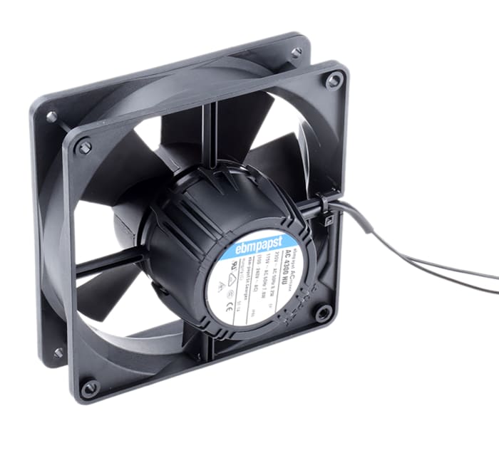 ebm-papst AC 4300 Series Axial Fan, 85 → 265 V ac, AC Operation, 204m³/h, 12W, IP65, 119 x 119 x 32mm