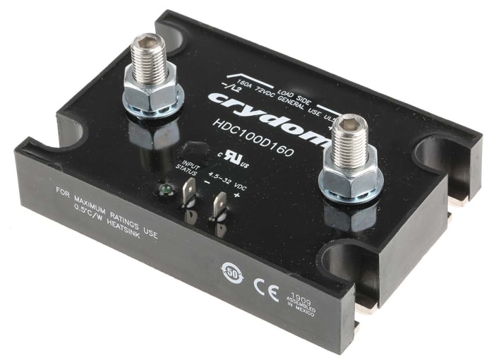 Sensata / Crydom HDC Series Solid State Relay, 160 A Load, Panel Mount, 72 V dc Load, 32V dc Control