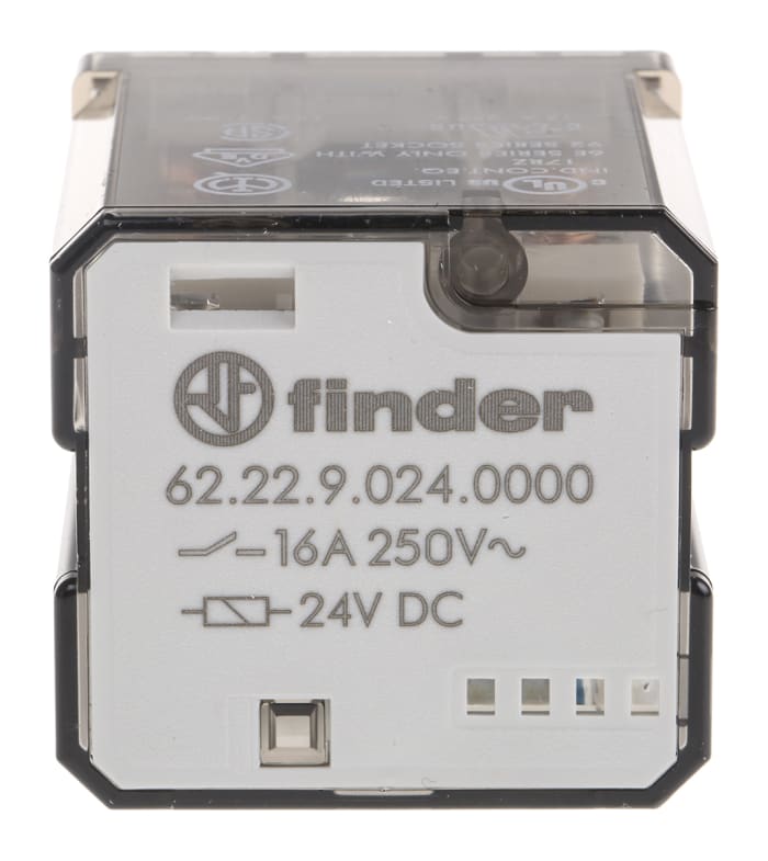 FINDER 62.23.9.024.0300 Power Relay - 24VDC, 8-Pin, 16A 250V - Used, Fully Functional