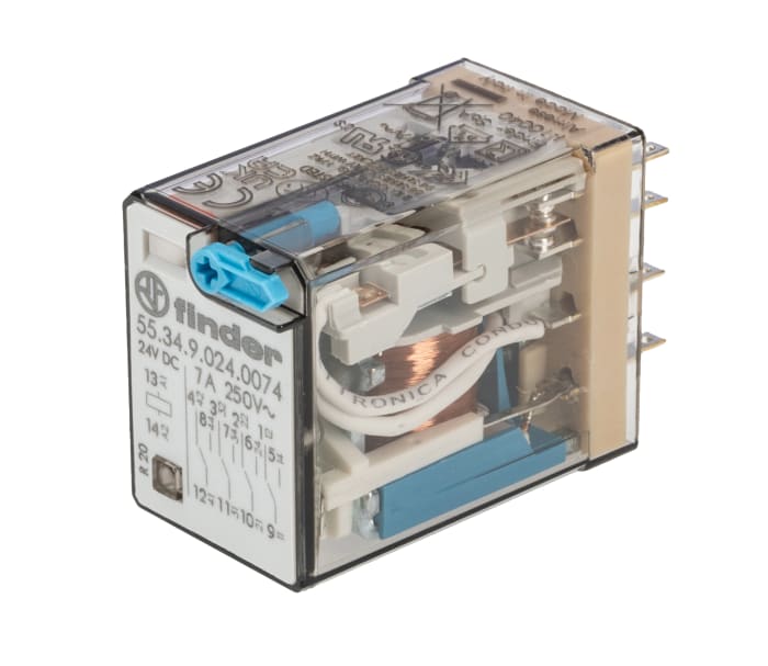 Relais Finder 55 Series, 4 RT, bobine 24V c.c. Enfichable 1W