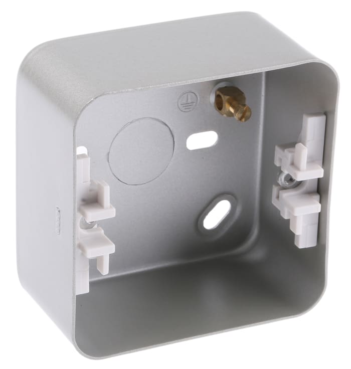 Metalclad Deta Gümüş Alçıpan Kasa 41mm 78 x 78 x 41mm Topraklama Ucu Dahil Mat BS Standardı 78mm IP00