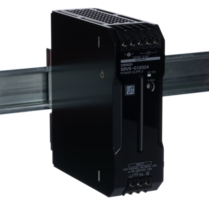Omron S8VK-G Switched Mode DIN Rail Power Supply, 100 → 240 V ac / 90 → 350V dc ac, dc Input, 24V dc dc