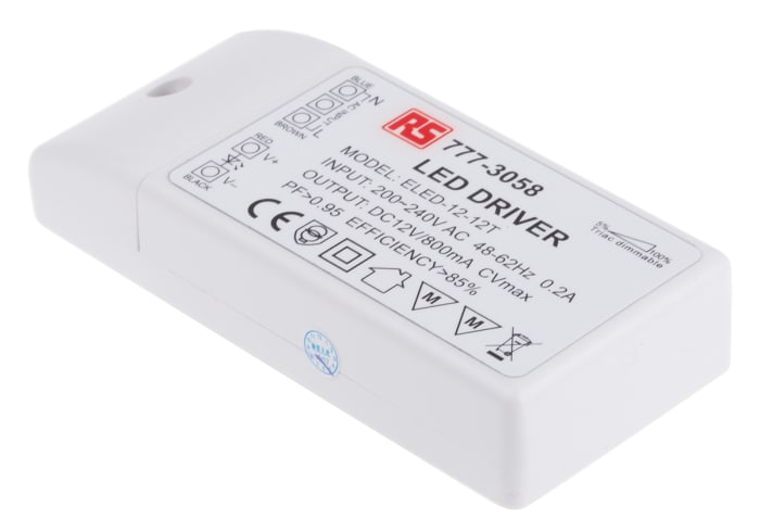 RS PRO, 12V Output, 12W Output, 0 → 800mA Output, Constant Voltage