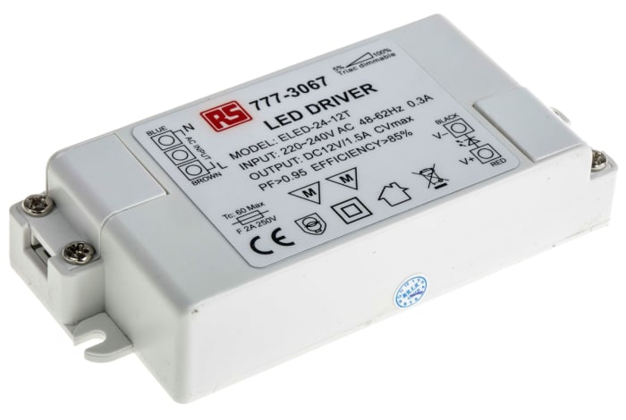RS PRO, 12V Output, 18W Output, 0 → 1.5A Output, Constant Voltage