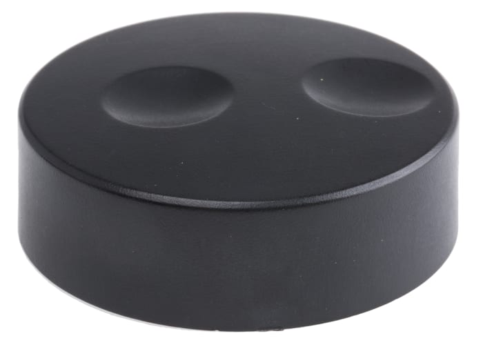RS PRO 38.6mm Black Potentiometer Knob for 6mm Shaft Splined