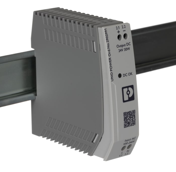 Fuente de alimentación de carril DIN Phoenix Contact, UNO-PS/1AC/24DC/ 30W, 1 salida 24V dc 1.25A 30W