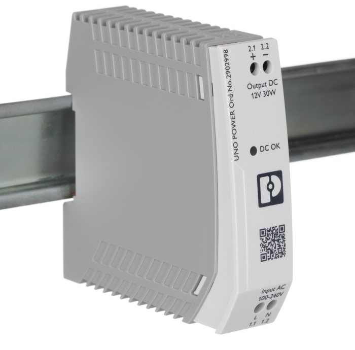 Napájecí zdroj na lištu DIN 30W, počet výstupů: 1 Spínaný 2.5A, výstup: 12V dc