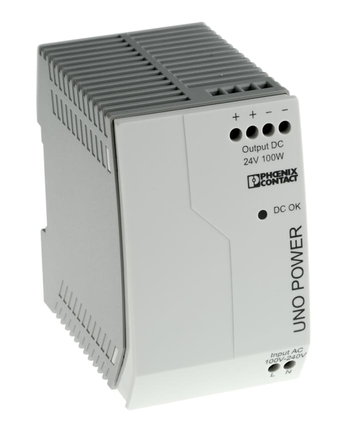 Phoenix Contact UNO POWER Switched Mode DIN Rail Power Supply, 85 → 264V ac ac Input, 24V dc dc Output, 4.2A