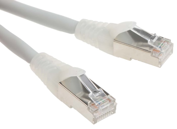 RS PRO, 0.5m Cat6a, Grey RJ45 to Male RJ45 Male, S/FTP Shielded, Terminated LSZH Sheath