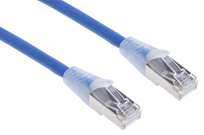 RS PRO, 1m Cat6a, Blue RJ45 to Male RJ45 Male, S/FTP Shielded, Terminated LSZH Sheath