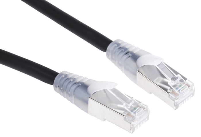 Câble Ethernet RS PRO catégorie 6a, S/FTP, Noir, Longueur 0.5m LSZH, avec connecteur