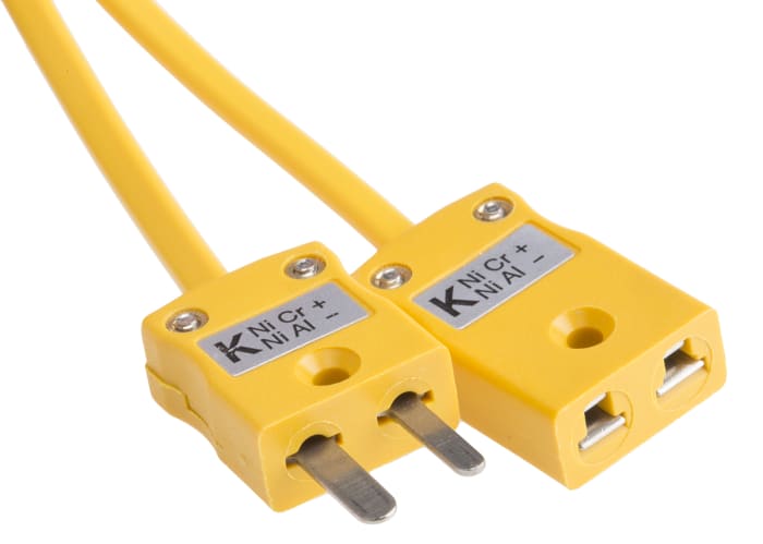 RS PRO Type K Thermocouple Cable/Wire Extension Lead, 2m, Unscreened, PVC Insulation, +105°C Max, 7/0.2mm
