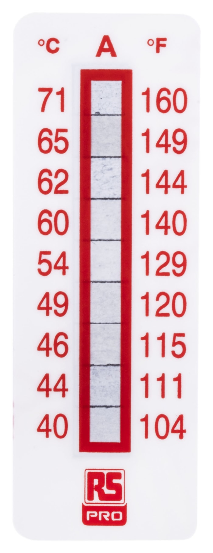 Étiquette thermosensible RS PRO 40°C à 71°C 9 niveaux