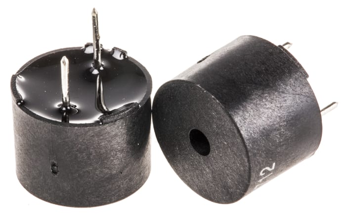 RS PRO 85dB Through Hole Continuous External Magnetic Buzzer Component, 12 x 9mm, 3V ac Min, 8V ac Max