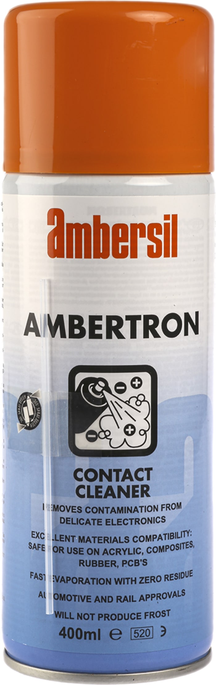 Limpiador de contactos eléctricos Ambersil Ambertron, Aerosol de 400 ml para Áreas inaccesibles