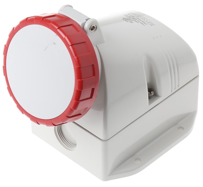 Scame IP66, IP67 Red Wall Mount 3P + E Industrial Power Socket, Rated At 16A, 415 V