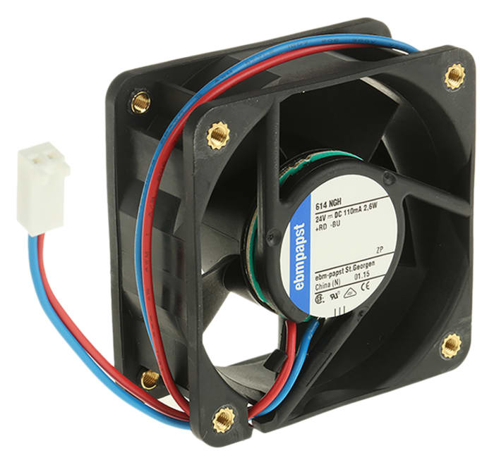 ebm-papst 600 N Series Axial Fan, 24 V dc, DC Operation, 46m³/h, 2.6W, 60 x 60 x 25mm