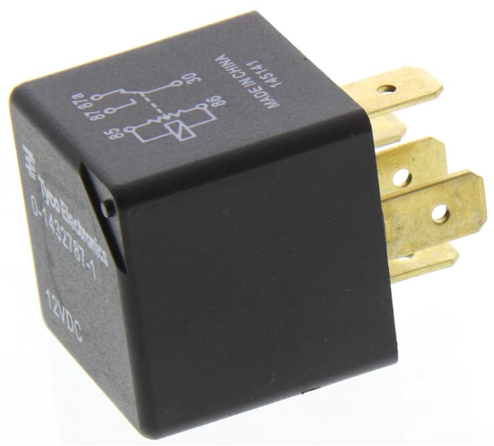 TE Connectivity Plug In Automotive Relay, 12V dc Coil Voltage, 30A Switching Current, SPDT