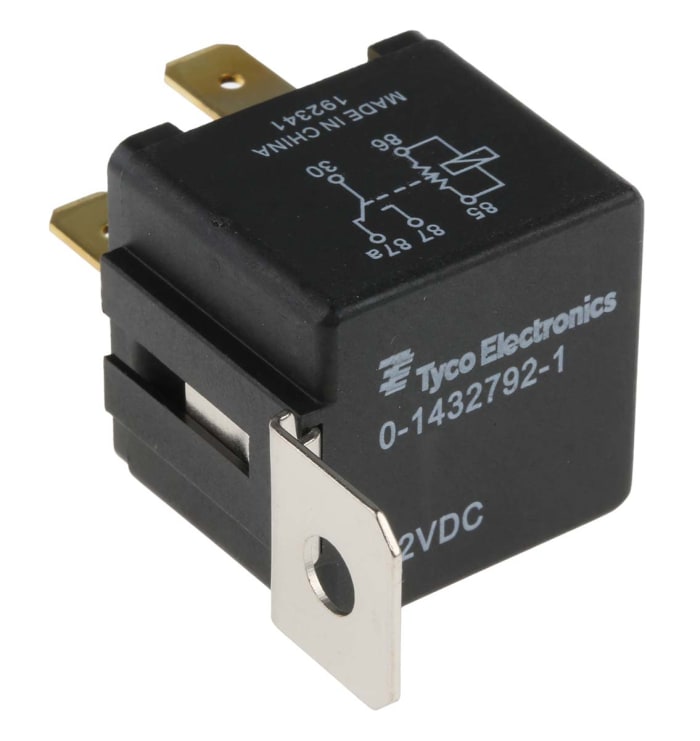 TE Connectivity Panel Mount Automotive Relay, 12V dc Coil Voltage, 30A Switching Current, SPDT