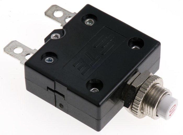 TE Connectivity Thermal Circuit Breaker - W54  Single Pole 250V ac Voltage Rating, 10A Current Rating