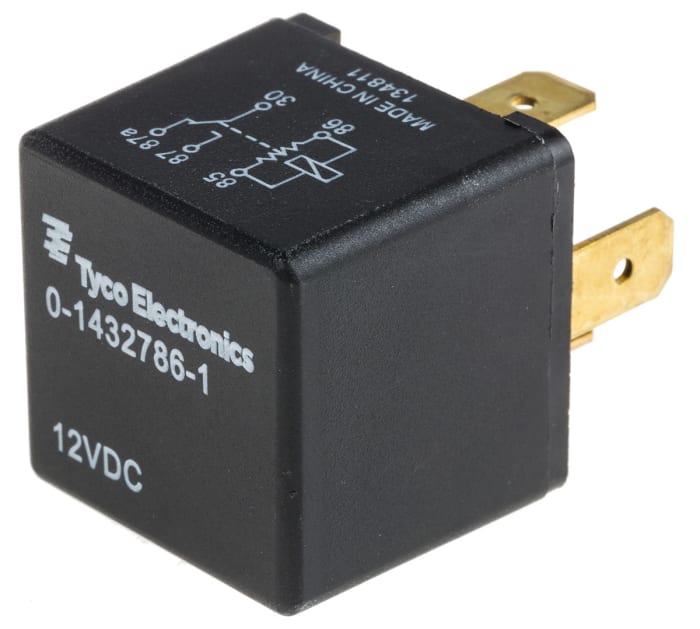 Relais automobile TE Connectivity, 12V c.c., 30A, 1 RT, Enfichable