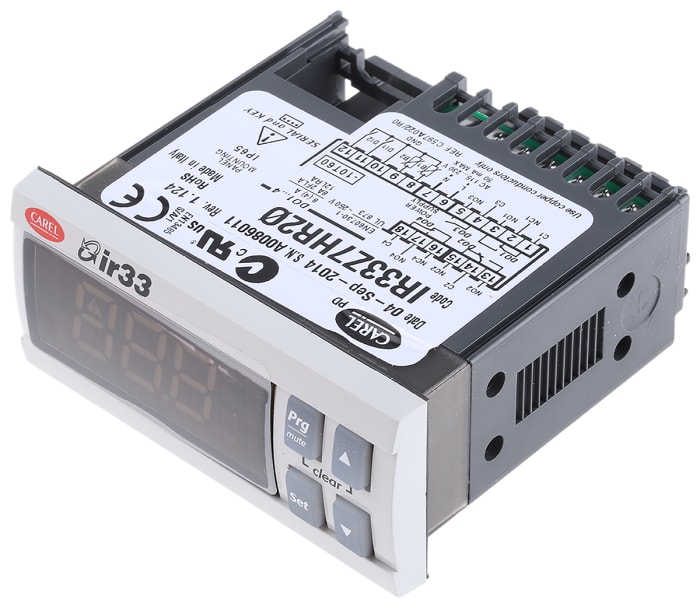 Carel IR33 Panel Mount PID Temperature Controller, 76.2 x 34.2mm, 4 Output Relay, 115 → 230 V ac Supply Voltage