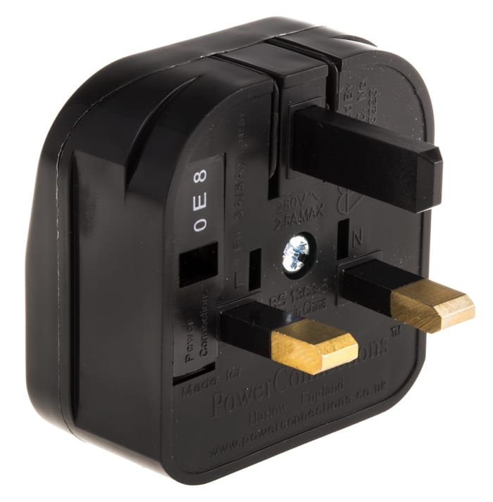 Convertidor de conector de red PowerConnections, 5A, de Europa, a Reino Unido