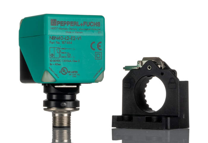 Pepperl + Fuchs Inductive Block Proximity Sensor, M12, 40 mm Detection, PNP NO, 10 → 30 V dc