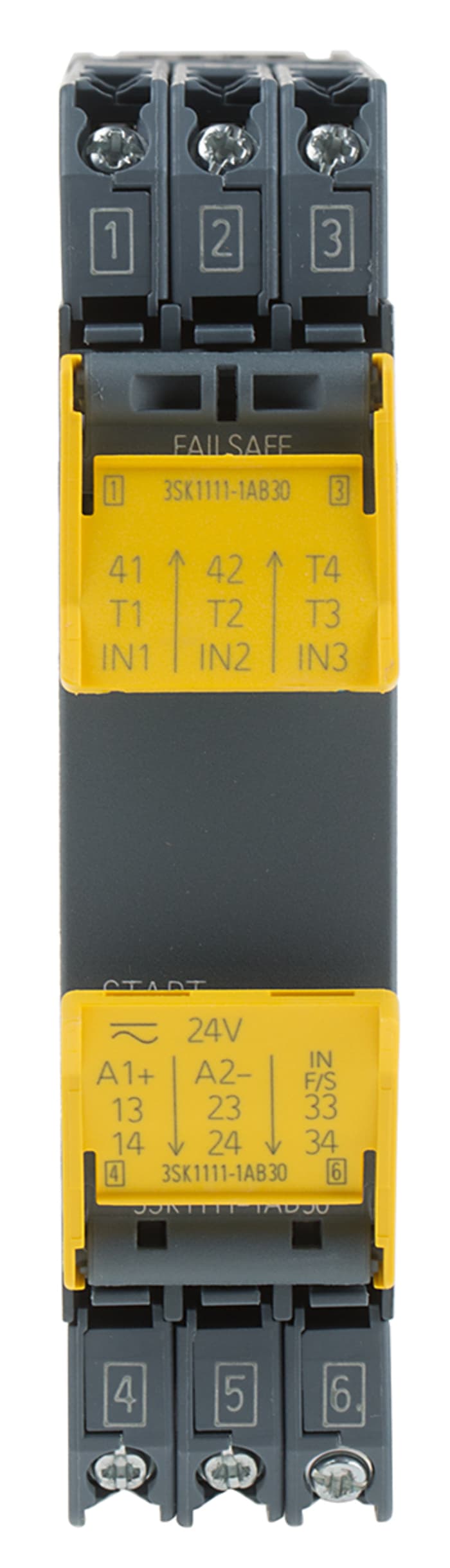 Siemens 3SK1 Safety Monitoring Safety Relay, 24V ac/dc, Single Channel, 4 Safety Contacts