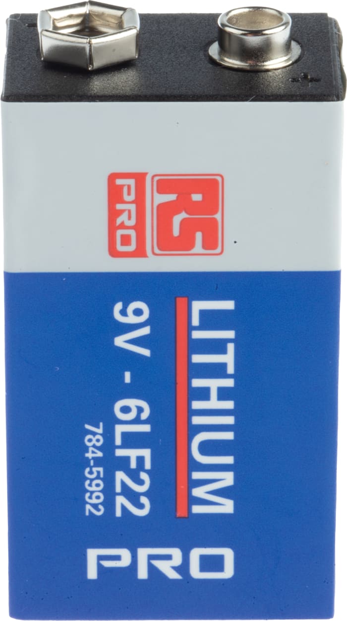 Pile 9V Lithium Manganèse Dioxyde, 1.2Ah PP3