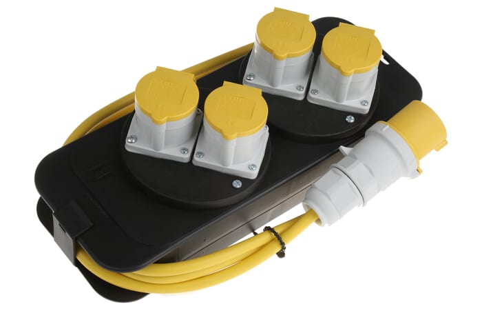brennenstuhl 2m 4 Socket BS4343/EN60309 110V-16A Extension Lead, 110 V, IP44