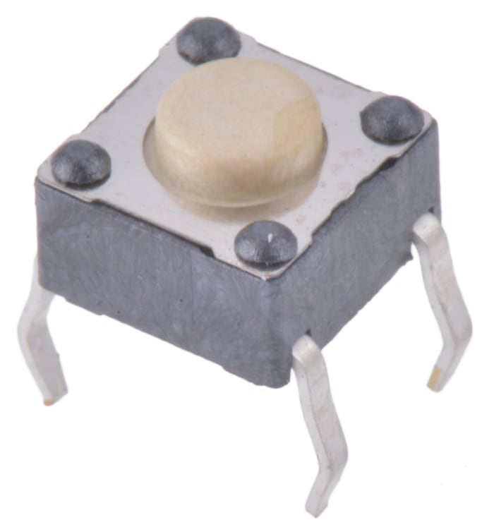 Wurth Elektronik White Tactile Switch Tactile, 0.9 mm, SPST 50 mA 12 V dc, Through Hole