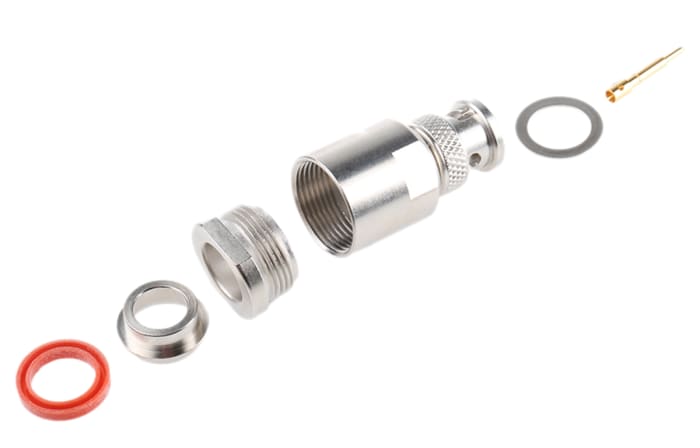 Radiall, Plug PCB Mount BNC Connector, 75Ω, Crimp Termination, Straight Body