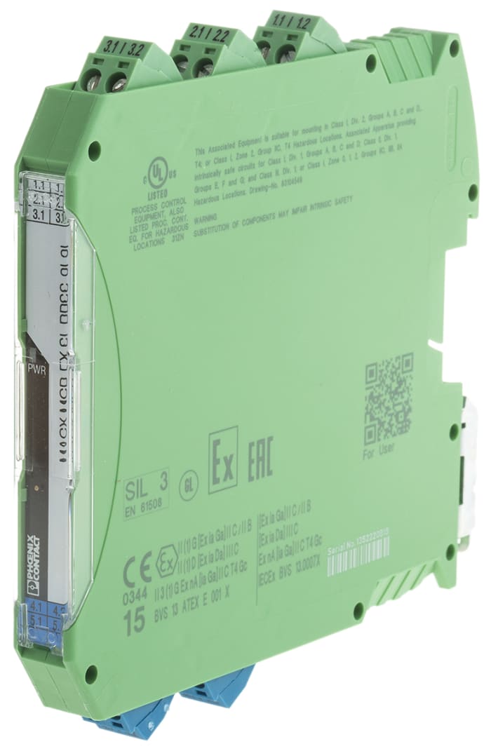 2865382 Phoenix Contact Phoenix Contact 2 Channel Isolation Barrier With Analogue Output, 125