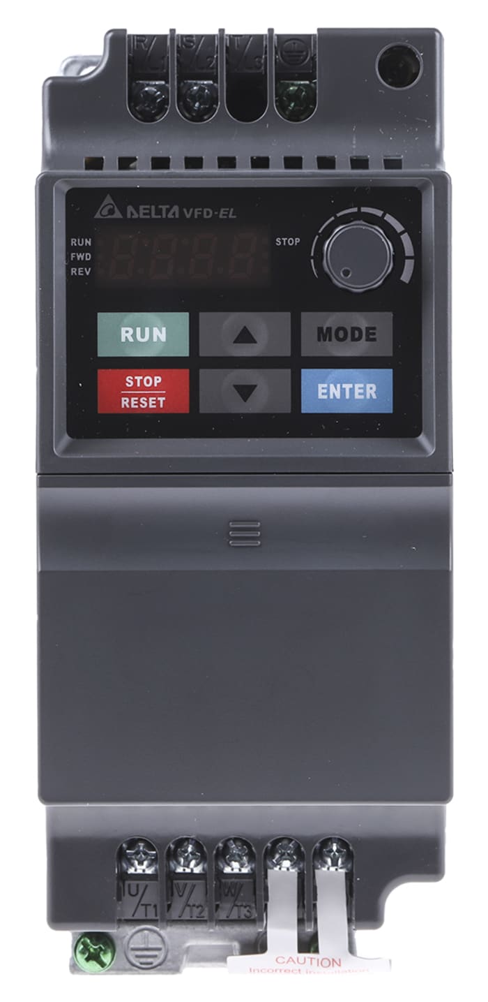 Variateur de fréquence Delta Electronics VFD-EL, 0,4 kW 230 V c.a. 1 phase, 6,5 A, 0 → 599.0Hz
