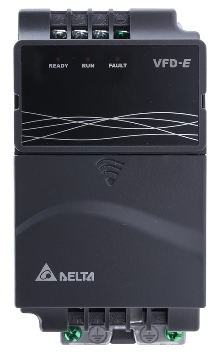 Delta Electronics Inverter Drive, 1.5 kW, 3 Phase, 460 V ac, 4.3 A, VFD-E Series