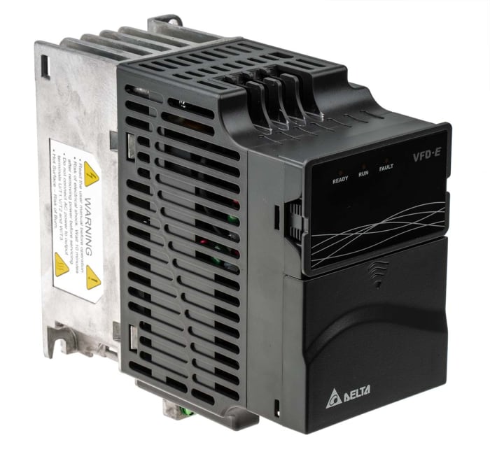 Delta Electronics Inverter Drive, 0.75 kW, 3 Phase, 460 V ac, 3.2 A, VFD-E Series