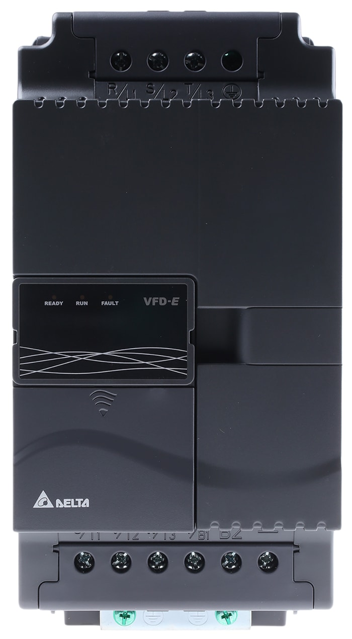 Delta Electronics Inverter Drive, 5.5 kW, 3 Phase, 460 V ac, 14 A, VFD-E Series