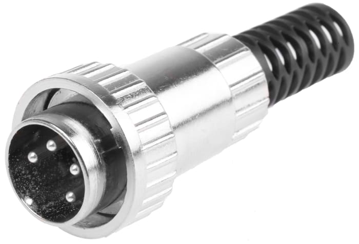 RS PRO B-8003 Serisi Din Jak Konnektör, Standart, Fiş, Döndürerek Kilitlemeli, 4 Kontaklı, Düz, 2A, 100 V ac