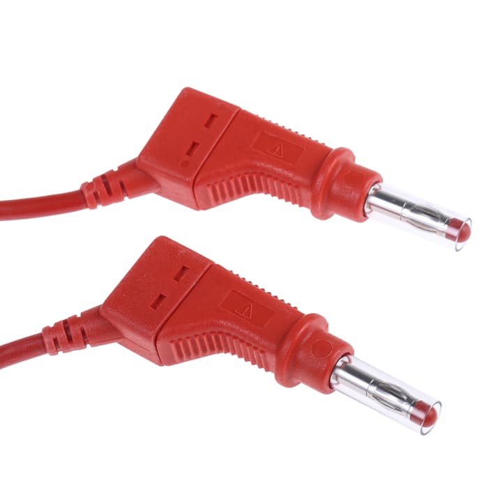 Cordon de test 4mm Staubli, Rouge, 32A, 600V, long. 2m
